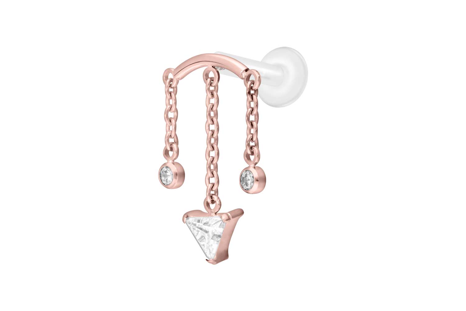 PTFE Labret Piercing mit Innengewinde + Titan-Aufsatz WINDSPIEL